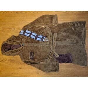 Star Wars Hooded Bathrobe Kids Age 6-7 Waistband Brown